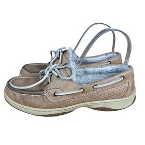 Highland Creek‎ Mens Boat Shoes Size 8M Brown Leather Lined Slip On Comfort